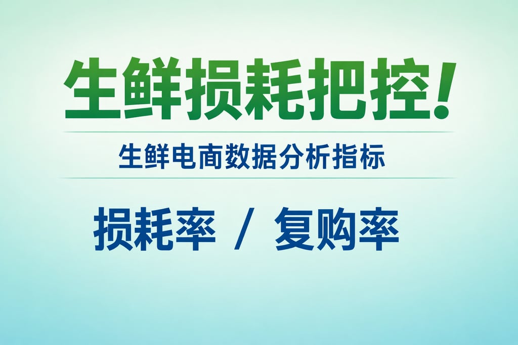 生鲜损耗把控！生鲜电商数据分析指标，损耗率 / 复购率